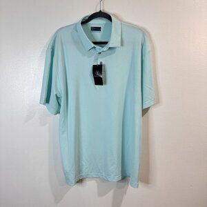 NWT PGA Tour Polo T-shirt Mens XL Golf Turquoise Blue Stretch SPF Quick Dry